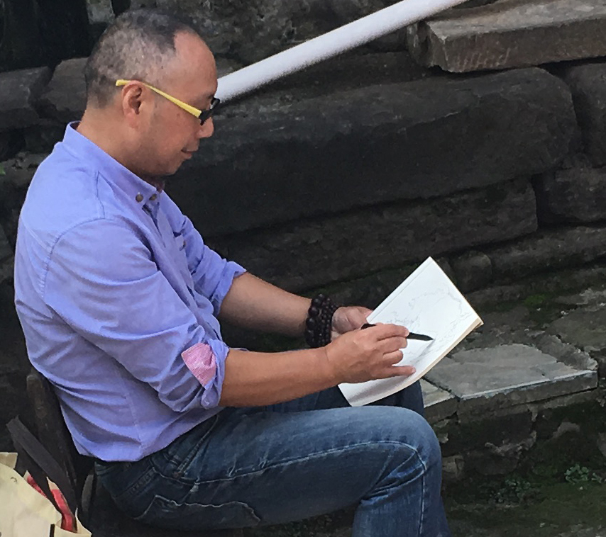 亲切友好的钢笔画速写