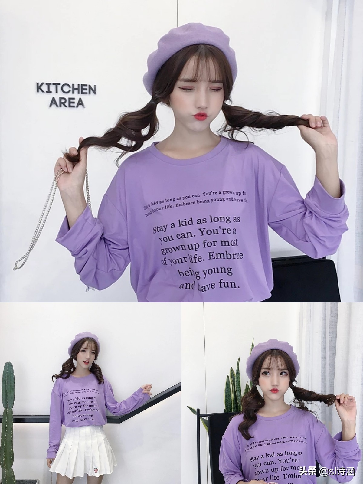 贝雷帽戴法及搭配发型,戴鸭舌贝雷帽适合的发型