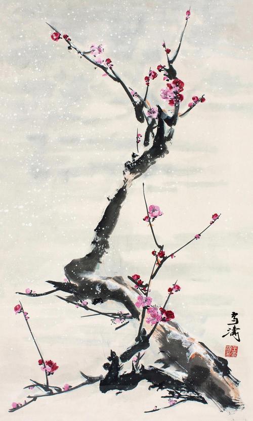 中国风山水画中的雪景,中国画雪景山水画