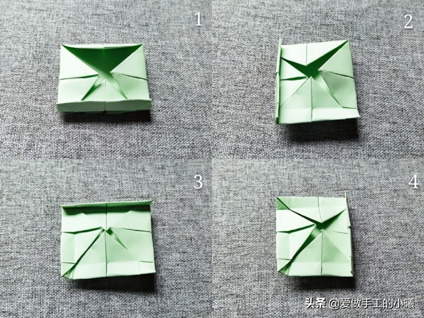 幸运草的盒子折纸教程,装四叶草盒子简单折纸