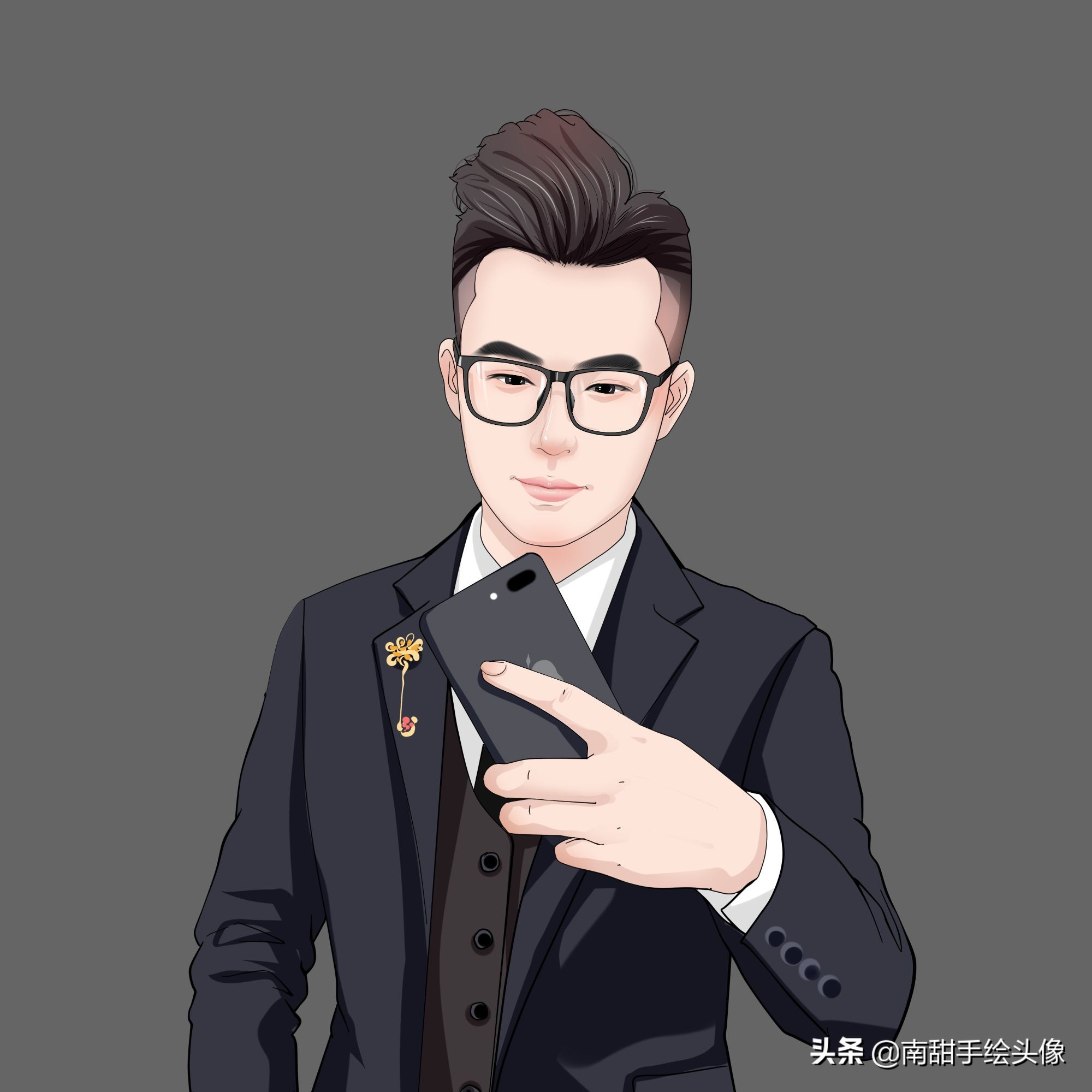 唯美手绘微信头像男女专用,手绘插画头像成熟男士专用