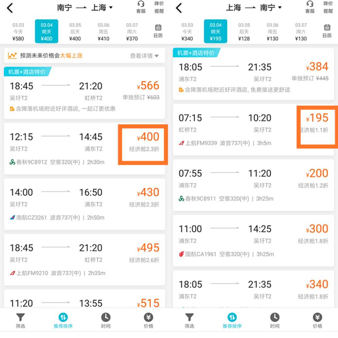 南宁机票1折起,飞上海仅需100多元为高铁票价1/4,航线白菜票价有3大原因,票价何时回暖?