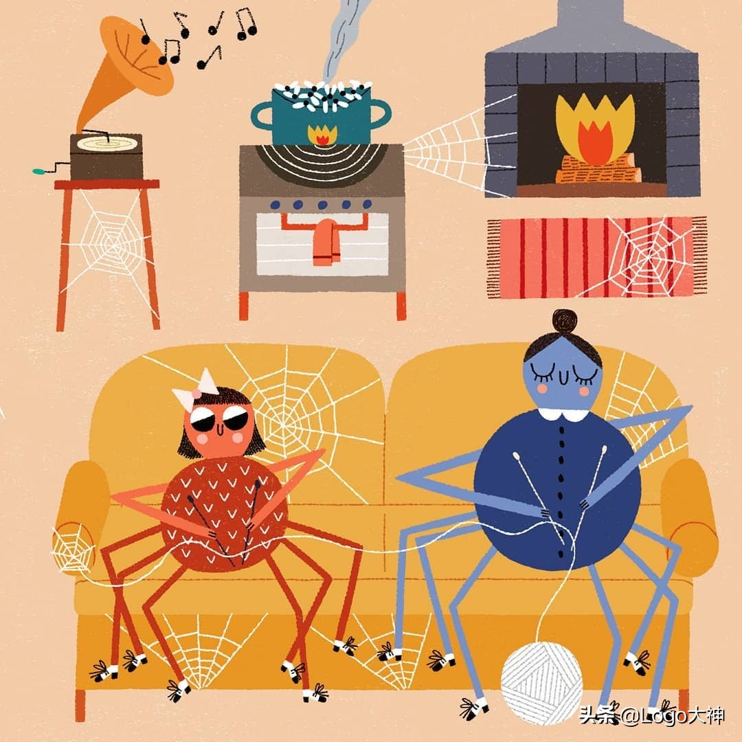 一组插画,一组手绘唯美插画