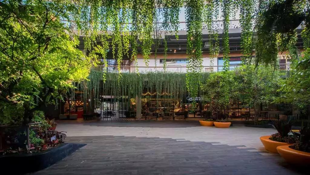 商业步行街景观设计效果图,现代商业街景观效果