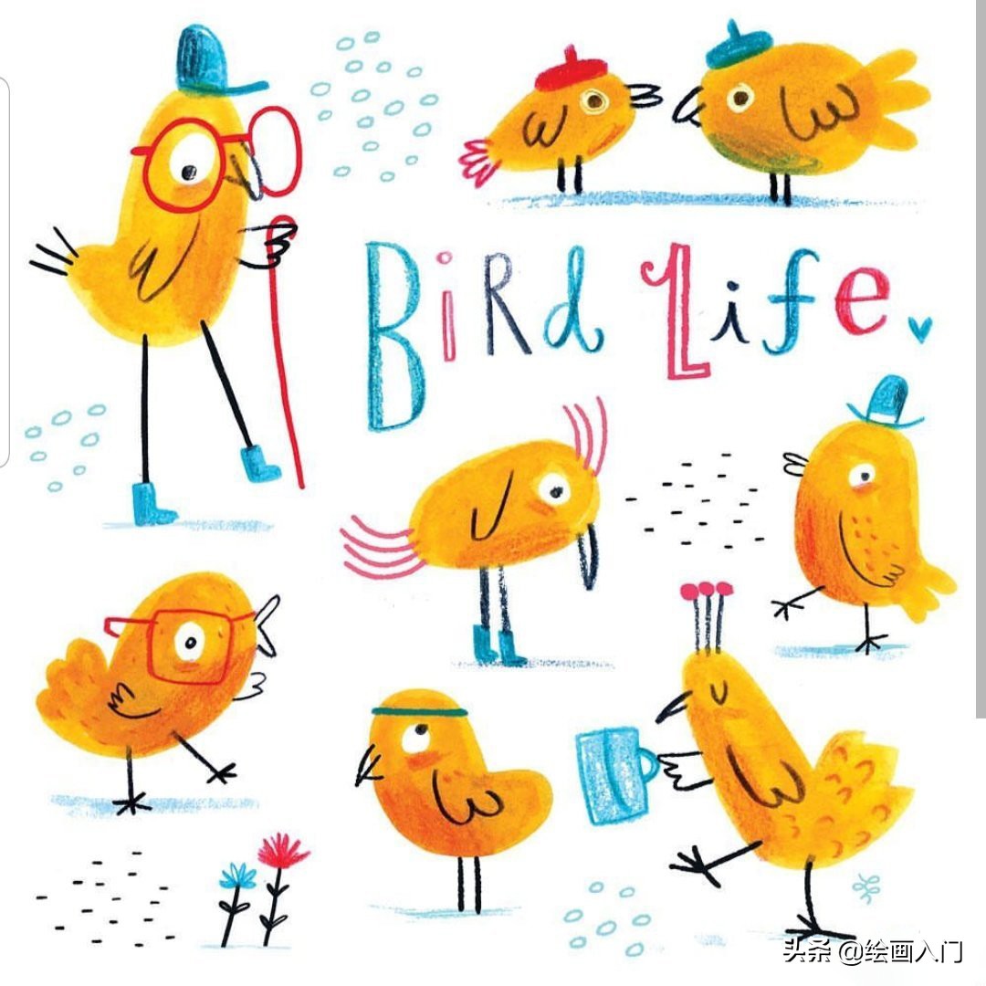 彩铅小动物插画简单,彩铅插画小动物手绘