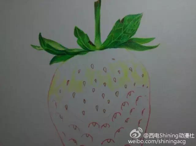 彩铅写实教学草莓,草莓蛋糕用彩铅怎么画