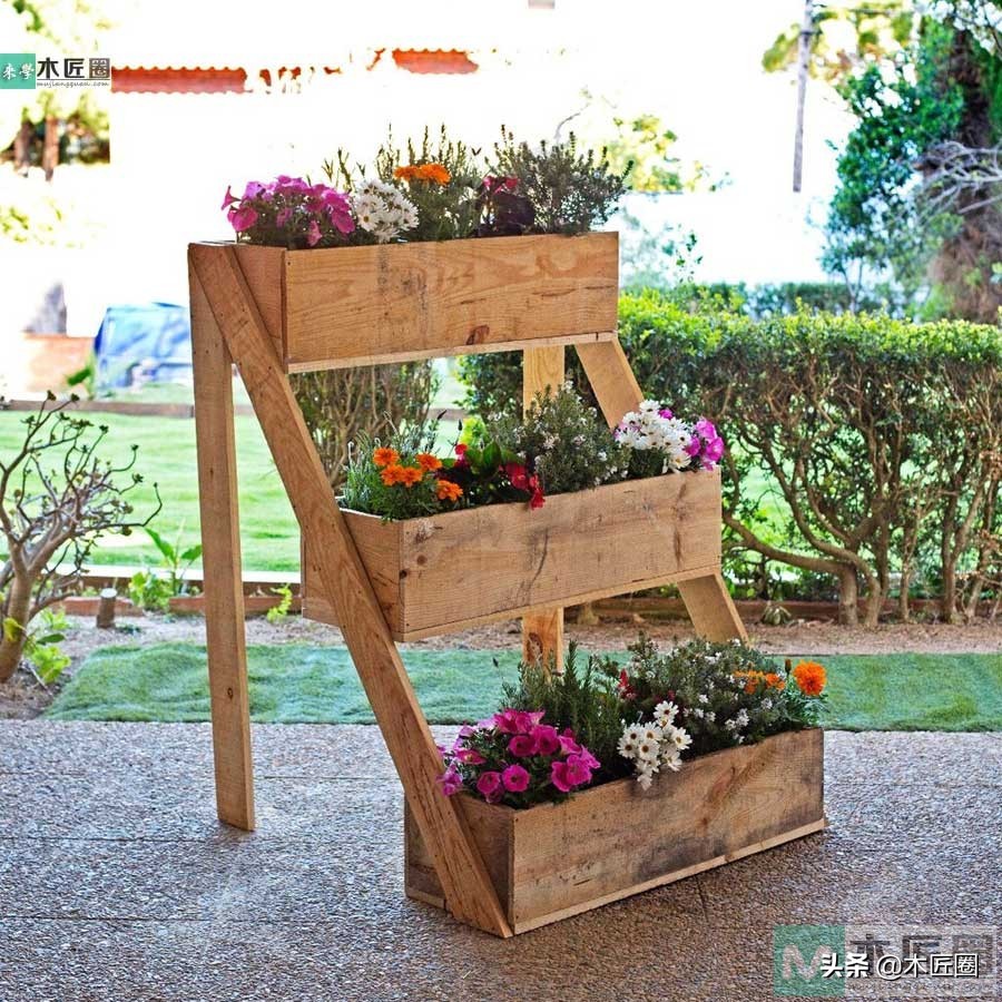 自制花盆架,手工花盆怎么装饰
