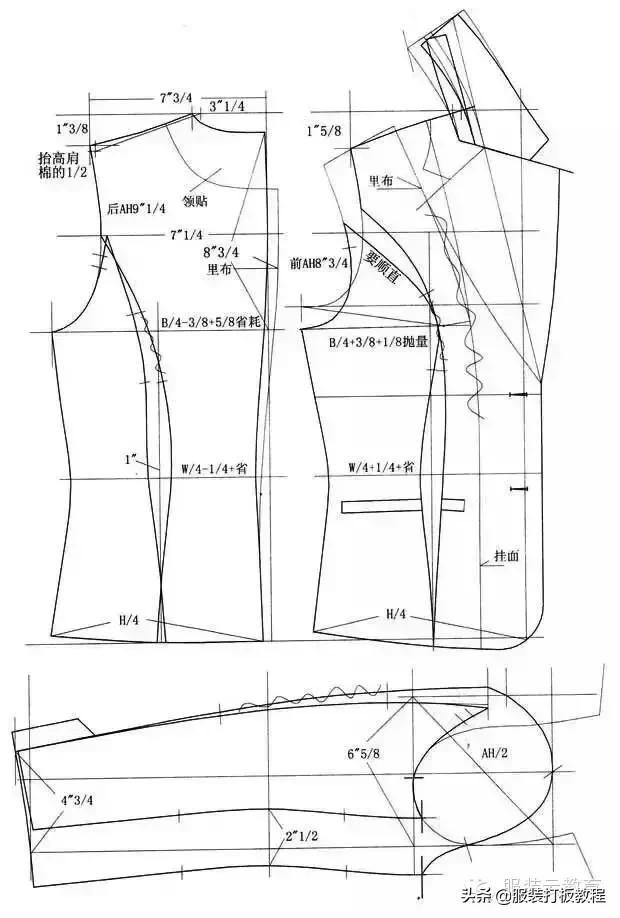 服装制版纸样怎么看,龟背服装制版纸样