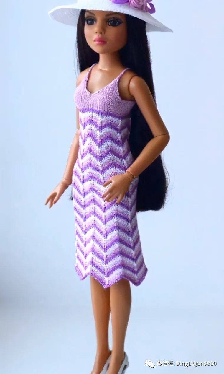 毛线编织芭比娃娃连衣裙图解,手工编织娃娃裙