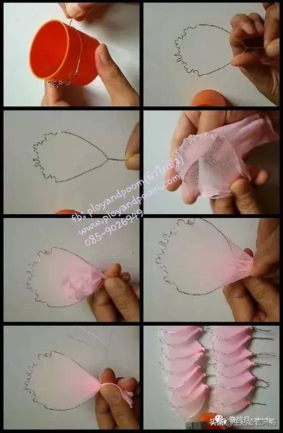 丝袜缠花做法,手工缠丝花朵制作方法