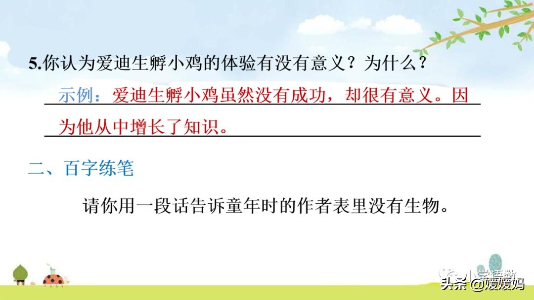 六年级下册语文表里的生物朗诵,六年级下册表里的生物小练笔400字
