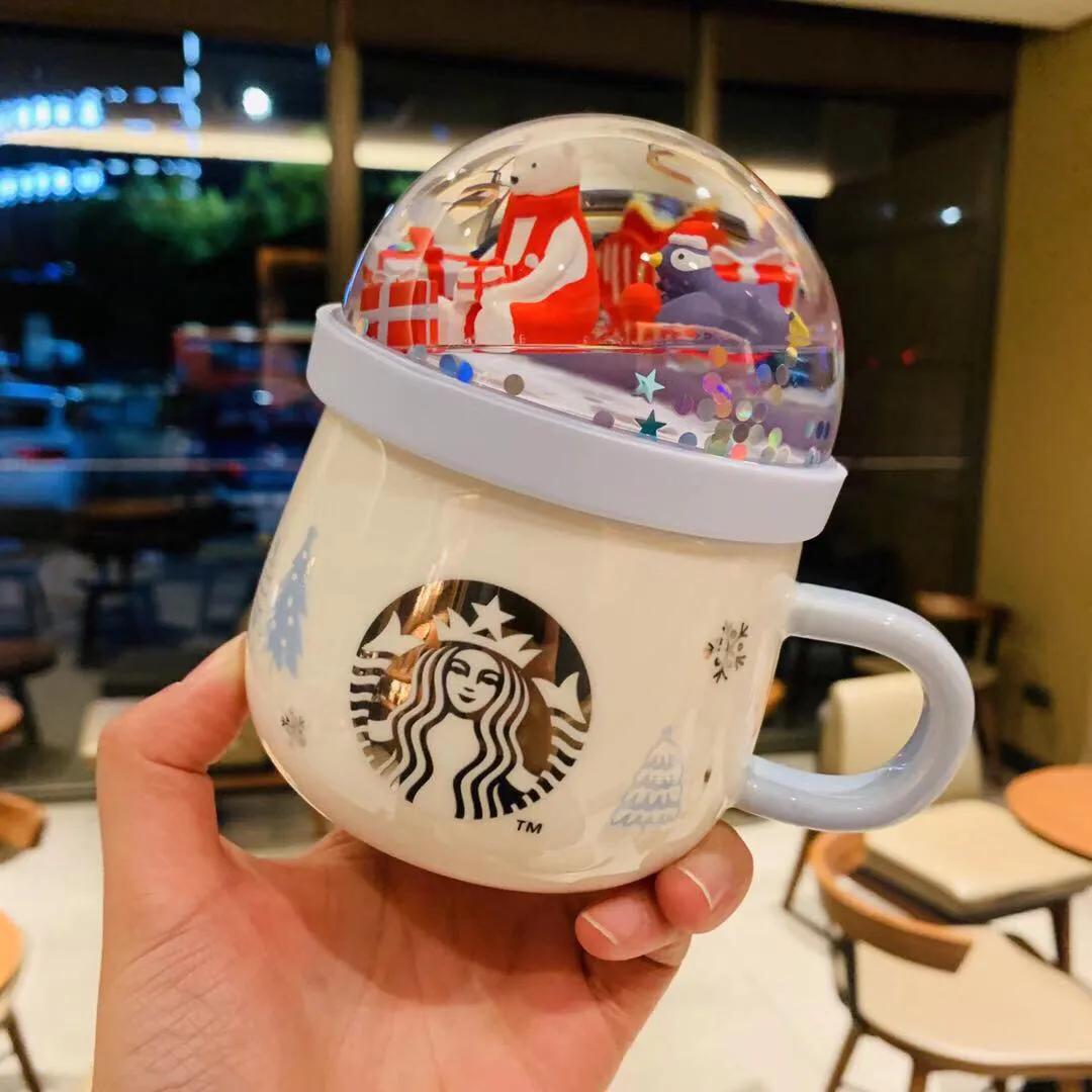 星巴克圣诞马克杯,星巴克2021哈士奇圣诞保温杯