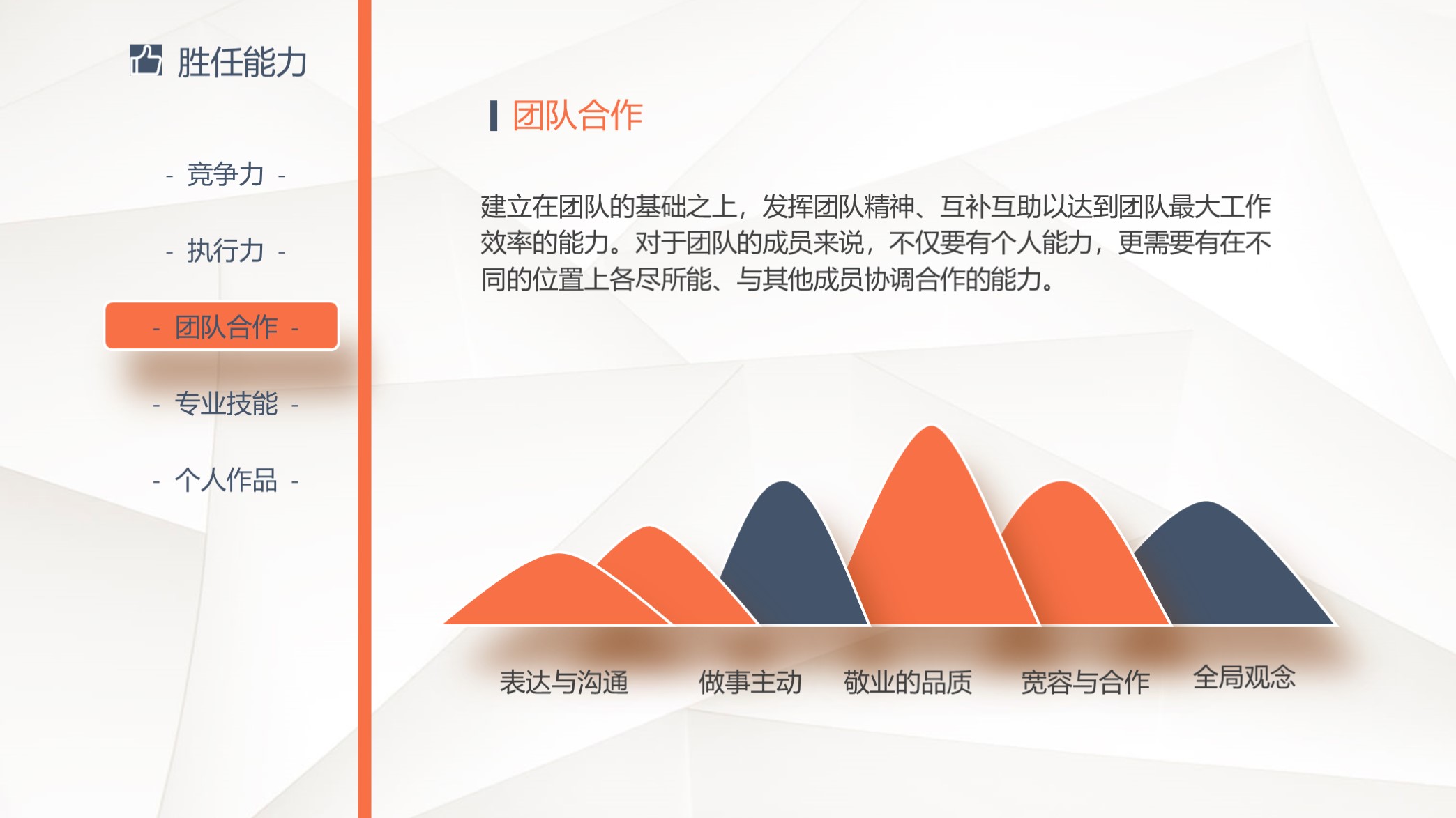 不要错过！第1316期—蓝橙简洁个人简历PPT模板