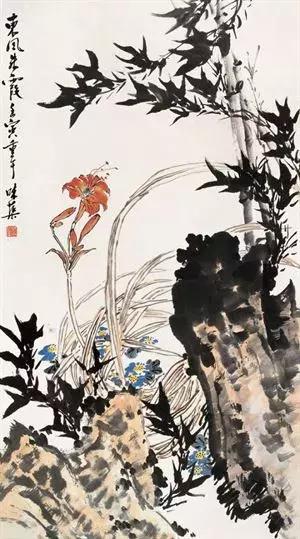 艺术上大胆实践,勇于创新,主张花鸟和山水相结合.