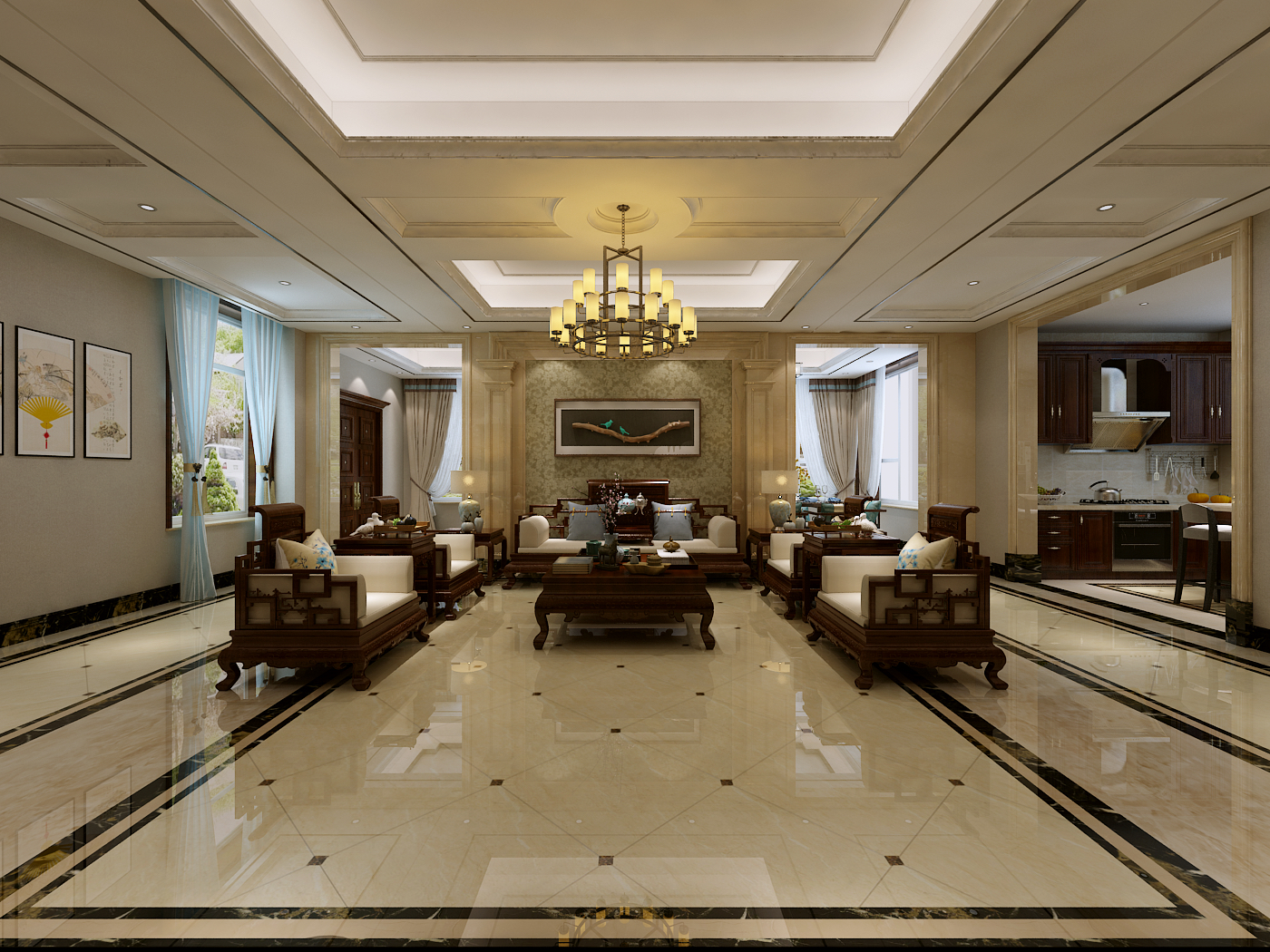 百合御都130平装修效果图,张店绿城140平米装修效果图