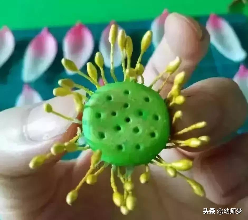 半成品荷花睡莲手工材料包,荷花睡莲水池制作