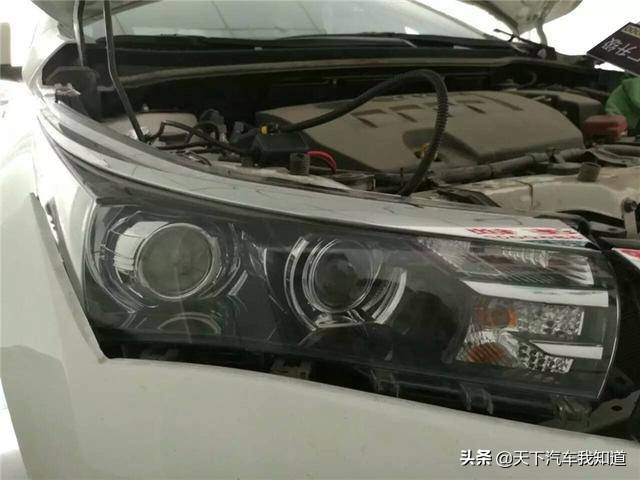 卡罗拉双擎改海拉5双透镜恶魔眼,2019款卡罗拉大灯加透镜