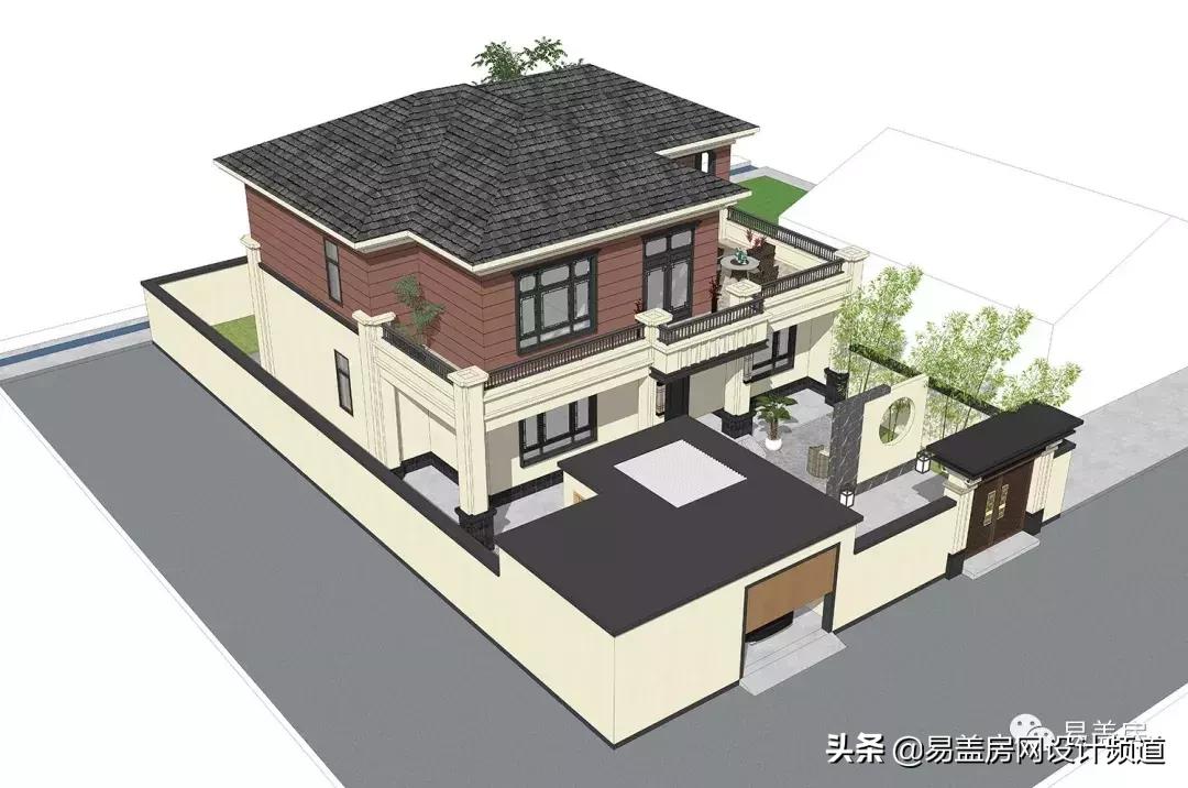 新中式别墅农村车库,武汉农村别墅设计及建造