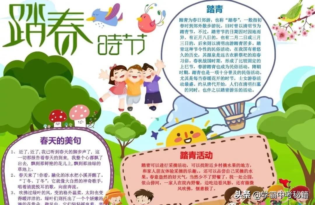 有关春季四季成语的手抄报,描写春天的成语春暖花开