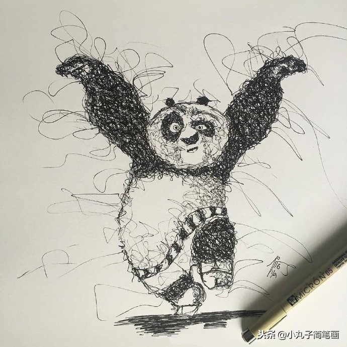 熊猫素材手绘,熊猫手绘线条