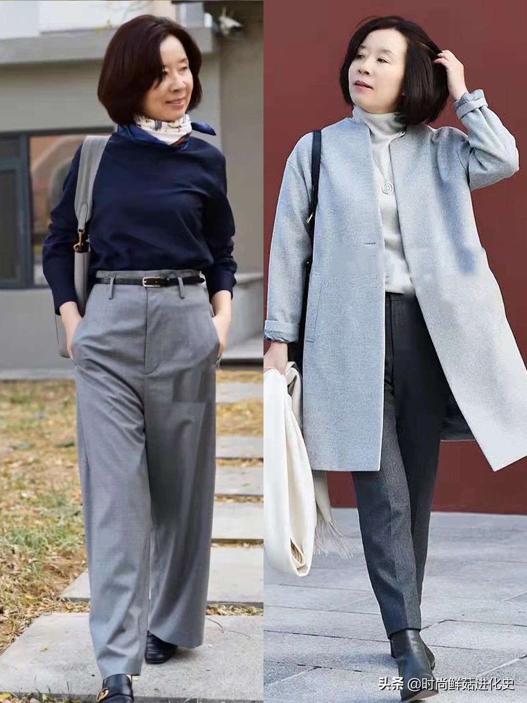放弃你的“小黑裤”吧!今秋“卡其灰裤”火了,五六十岁穿更时髦