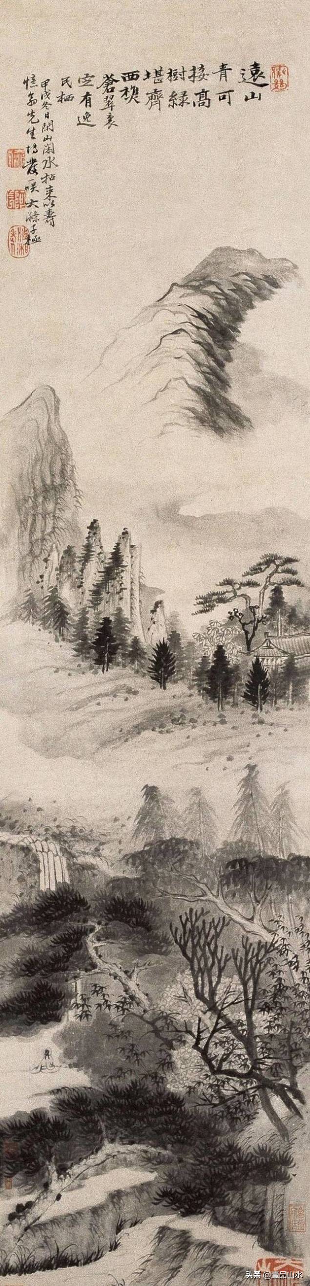 石涛山水画高清大全,石涛小写意山水画小品图片