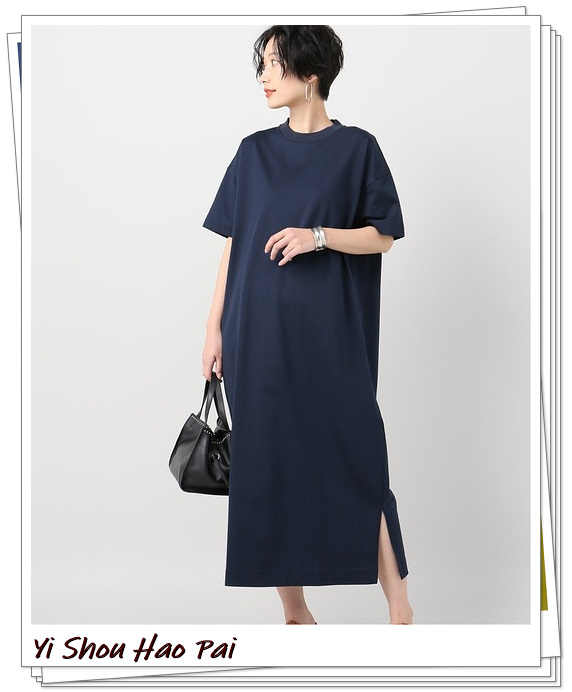 洋气纯棉T恤连衣裙,t恤全棉连衣裙夏季轻奢高级感