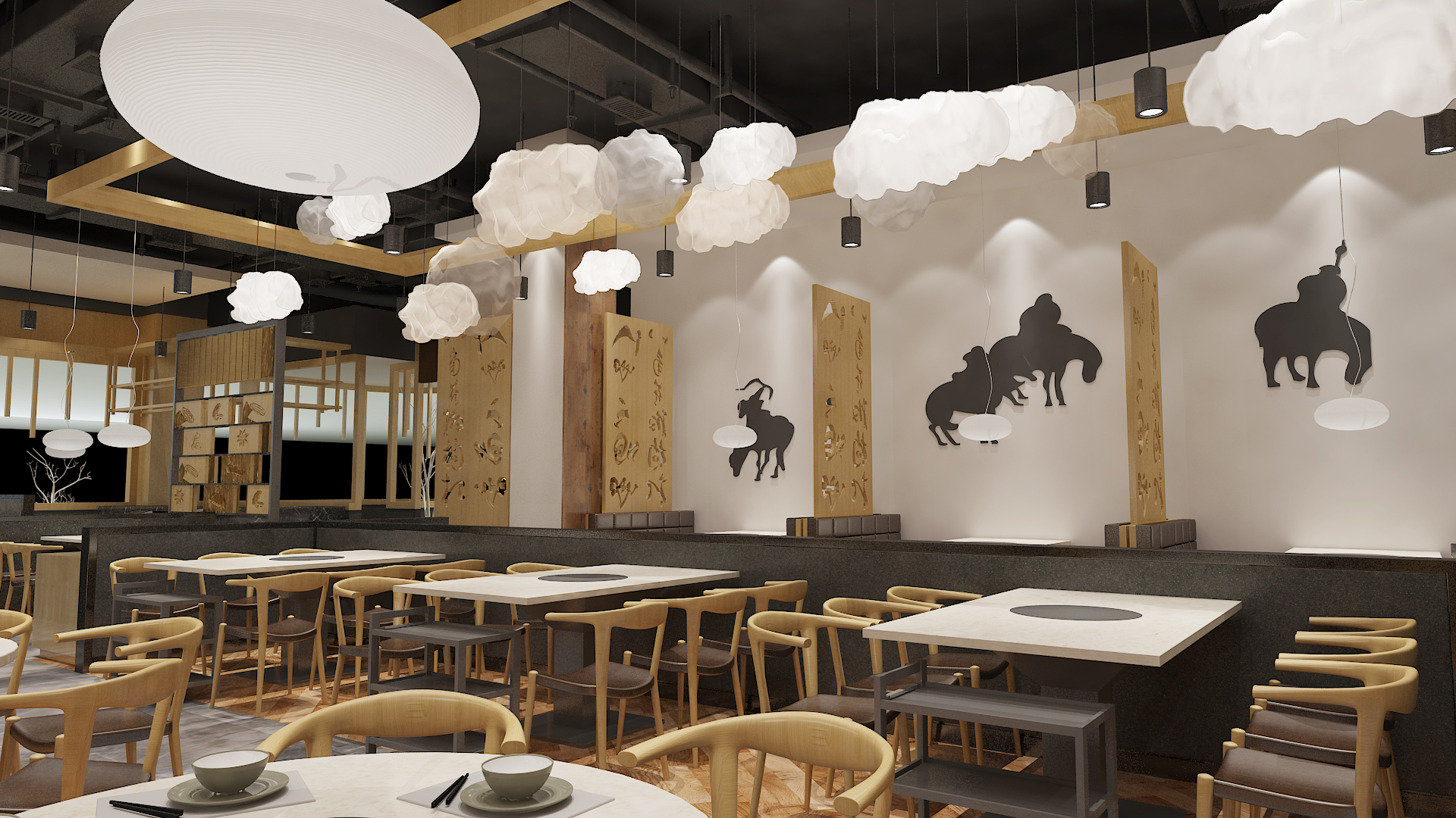 火锅店烧烤店设计分享,自助烤肉火锅店设计