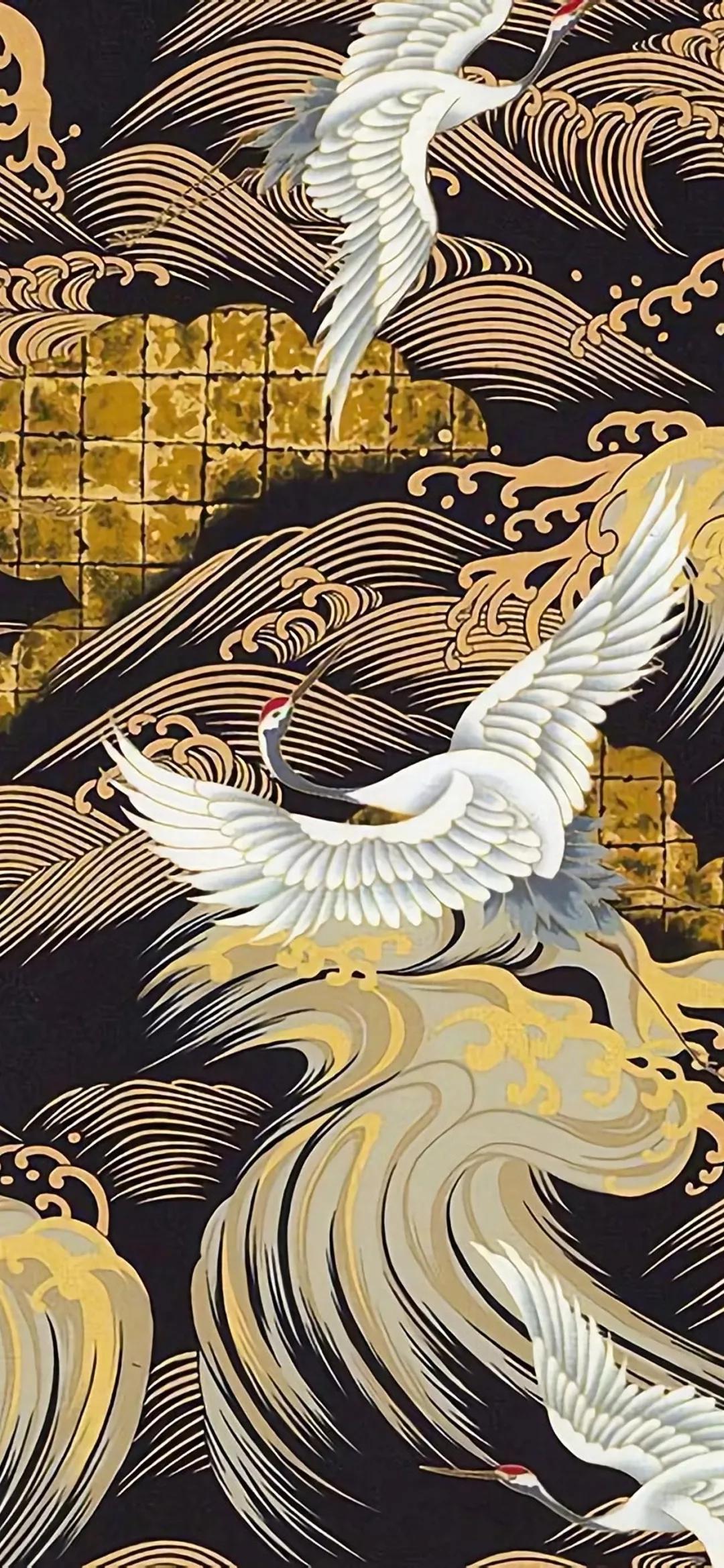 超高清古风仙鹤壁纸,仙鹤图案的中国风壁纸