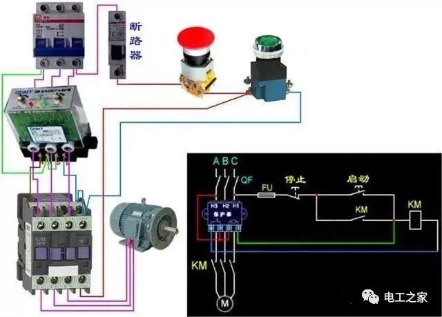 电表脱扣器和断路器接线图,abb断路器接电表接线图