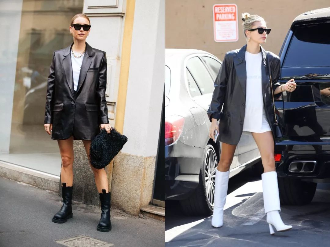 西装款式气场,时尚潮流皮西装