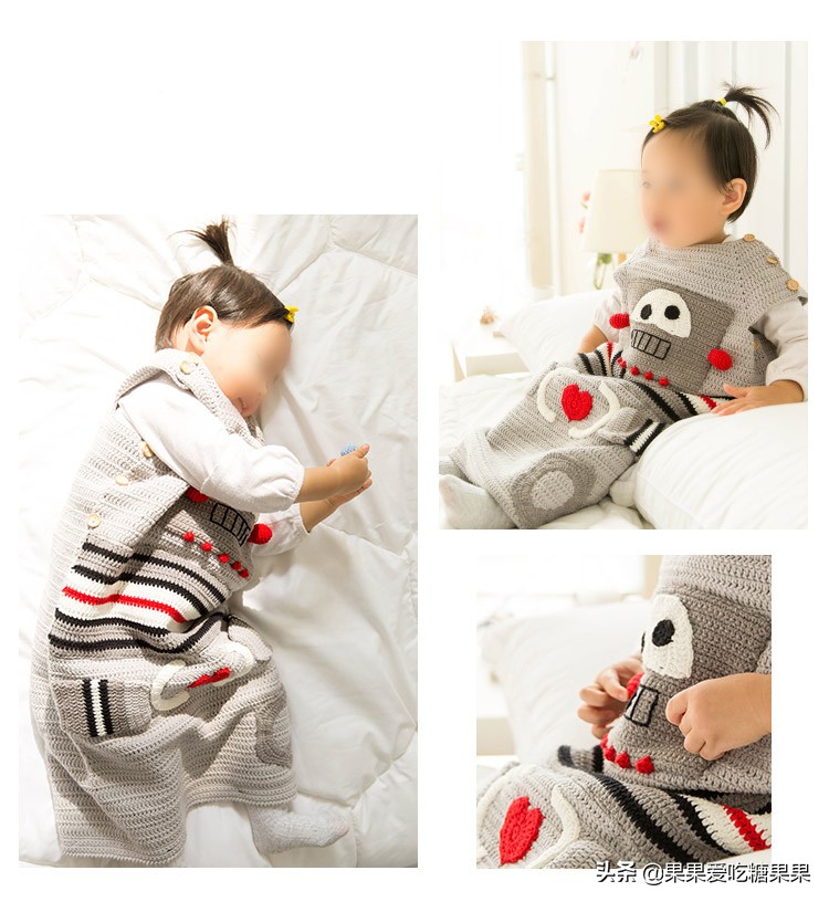 宝宝睡袋钩织视频,儿童披风斗篷冬季钩织教程