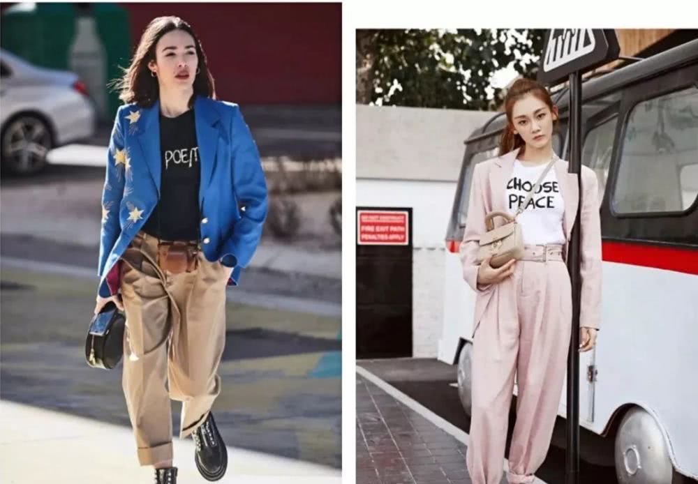 新晋的流行老爹裤这样穿最好看,阔腿裤过时了初秋老爹裤时髦显瘦