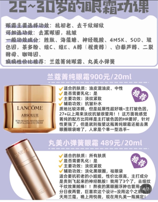 30到40岁眼霜,30-40岁以上眼霜推荐