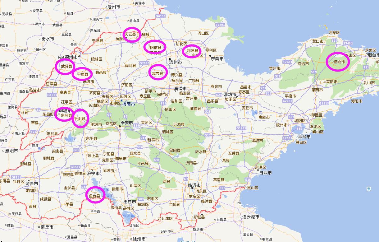 山东人口较少的县或区,山东最小县排名前100