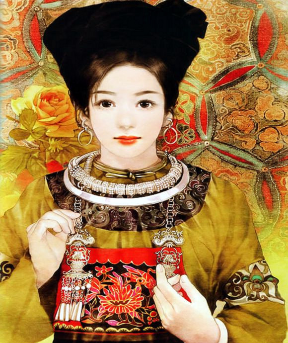 东方画姬---德珍彩绘古典美女画