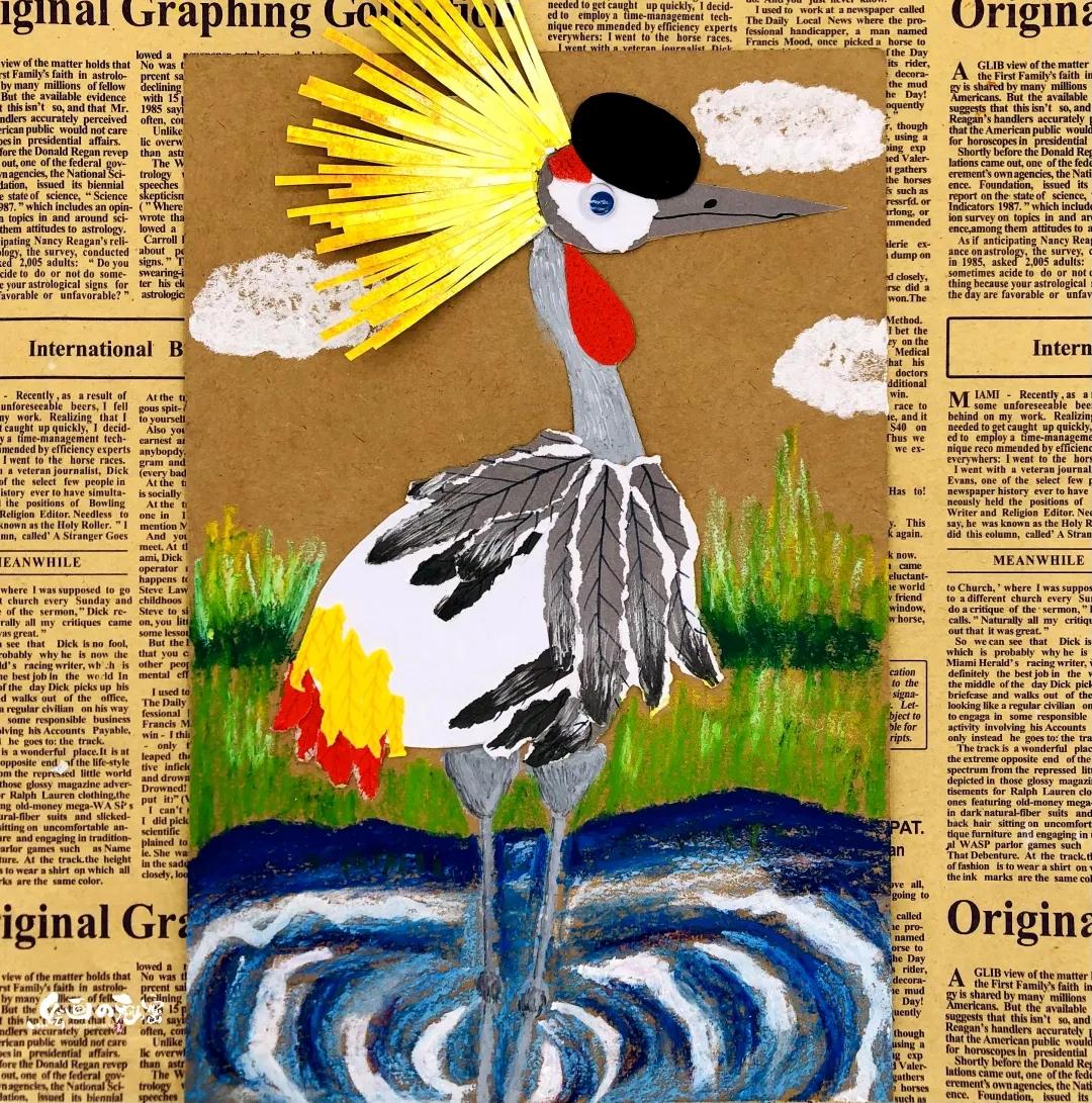 长颈鹤简易画法,灰冠鹤的图片大全