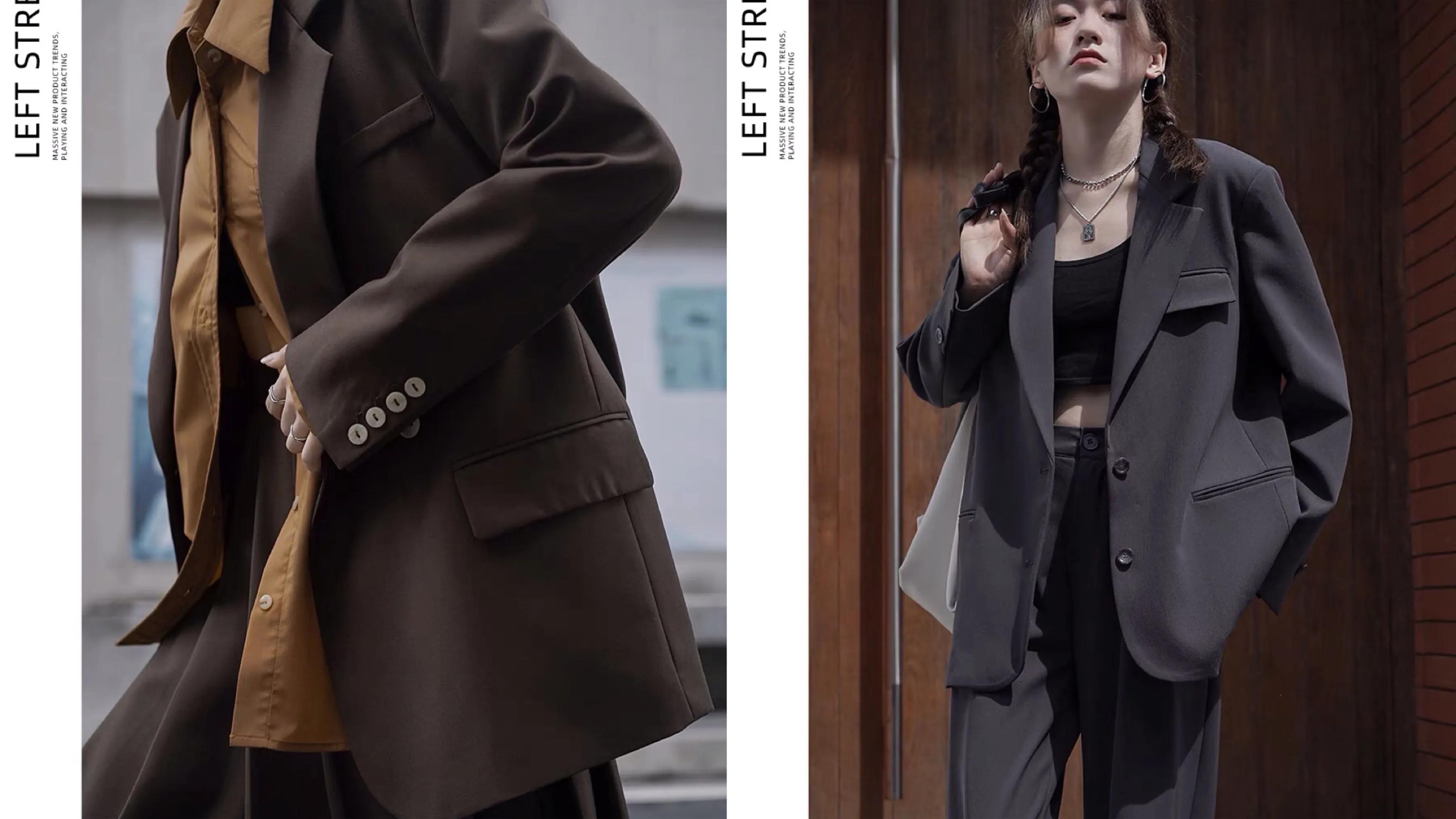 西装复古机车,复古竖条西装