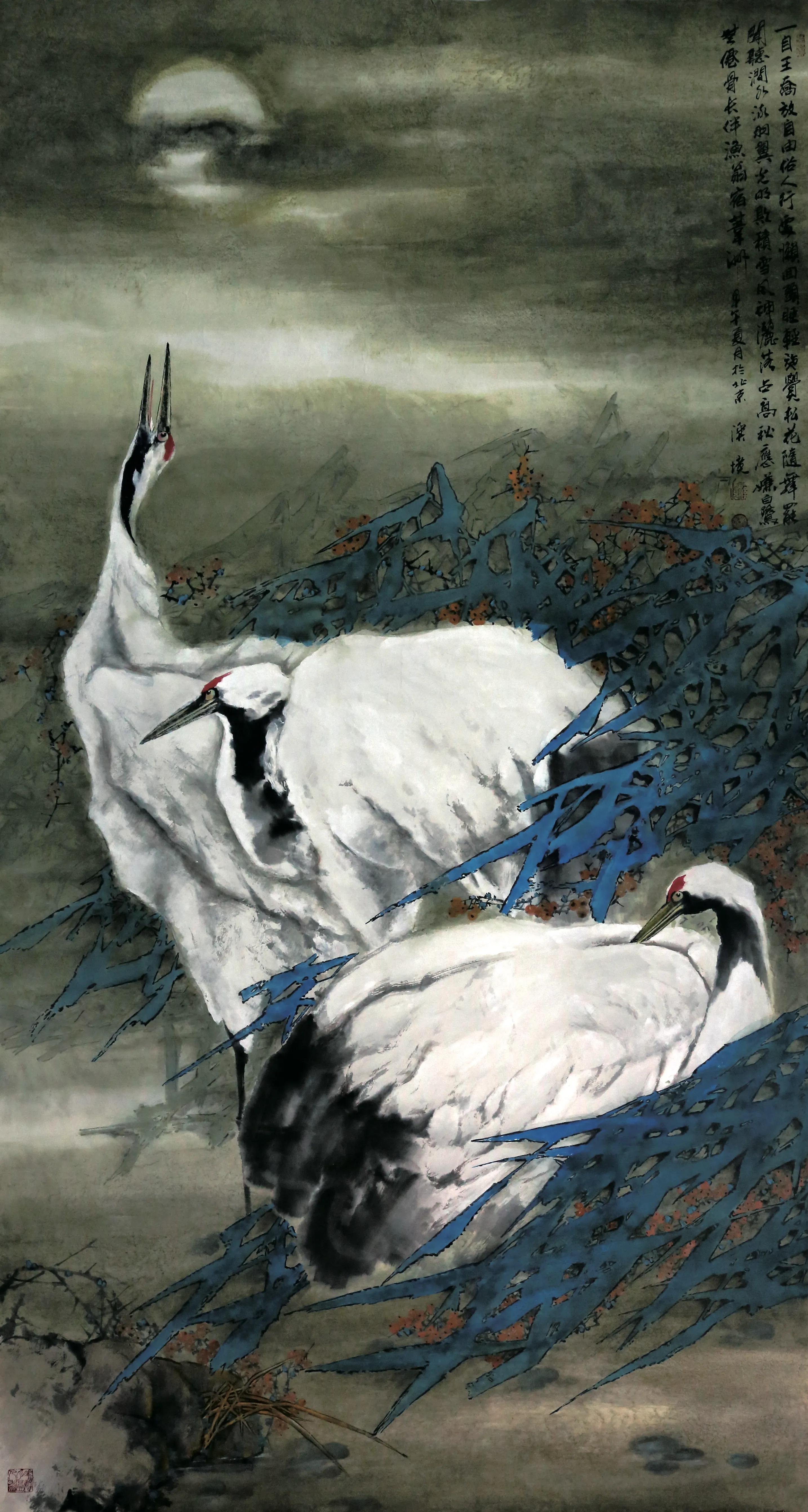 李溪境画作价格,李溪镜花鸟作品