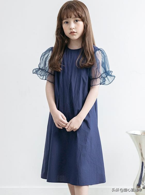 韩系童装春季连衣裙,韩版中大童裙子