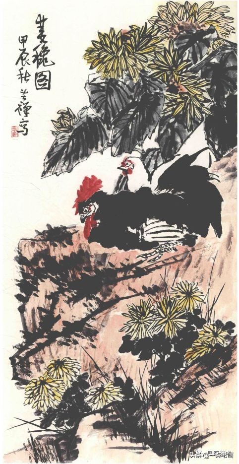 李苦禅画梅作品,李苦禅的菊花国画作品图片