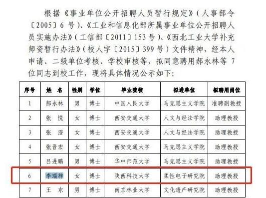 陕科大双非入职西工大,集才华与颜值于一身