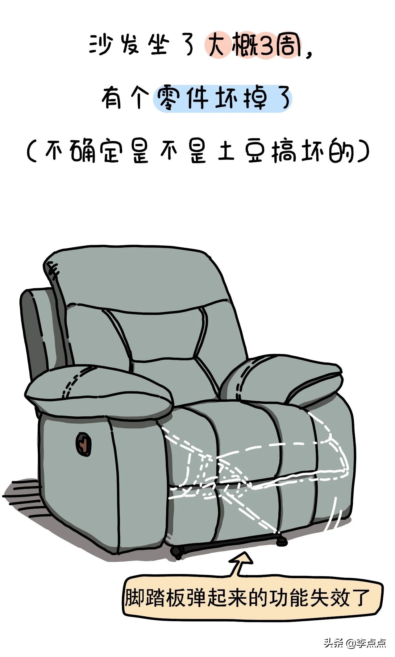 我德国的家买了个沙发,坐了3周,修了3个月