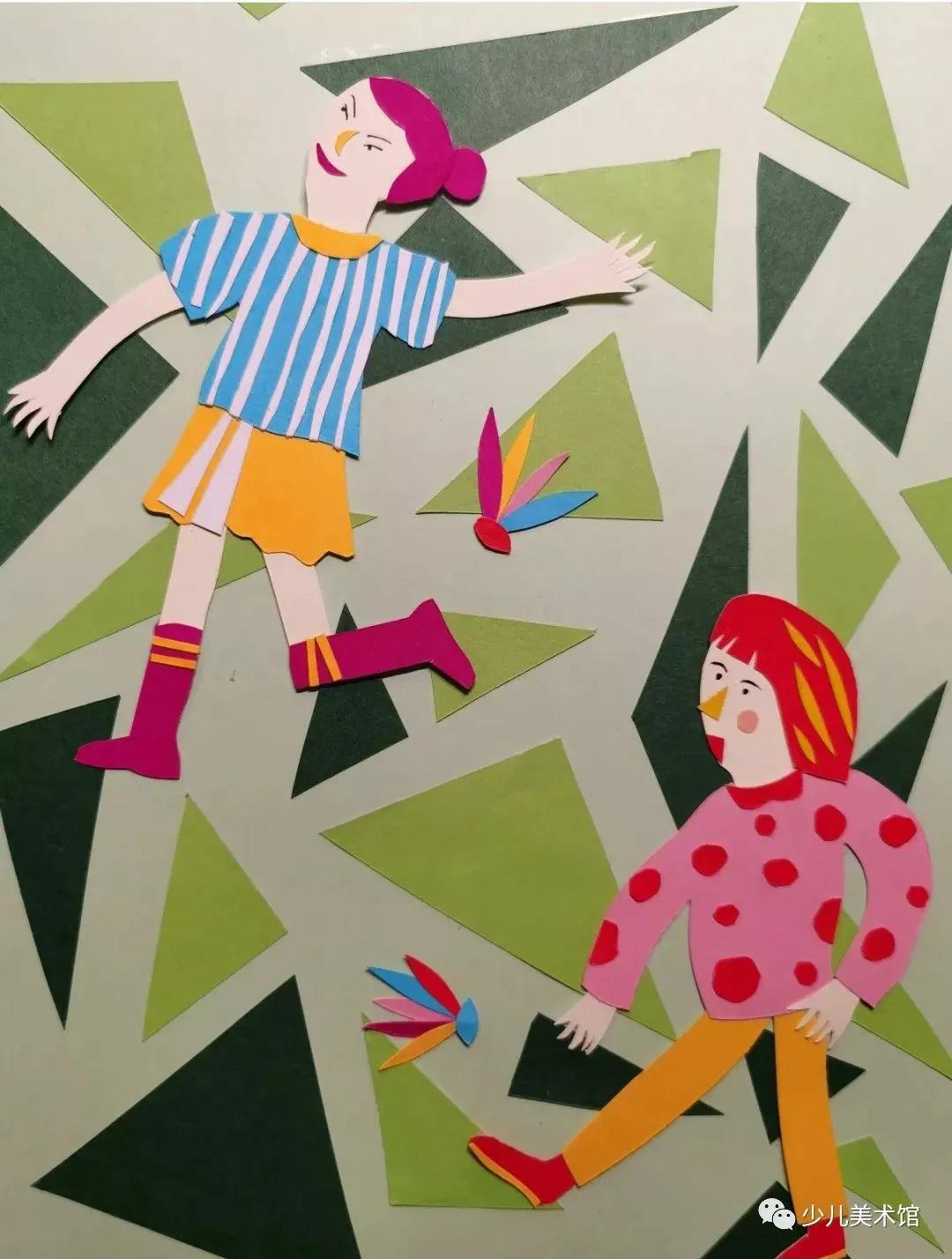 拼贴画创意作品手工小学,拼贴画创意美术教程