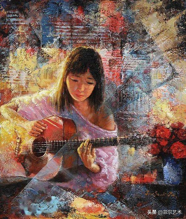 韩国画家朱世柱的作品非常出色，温暖、音乐和神秘