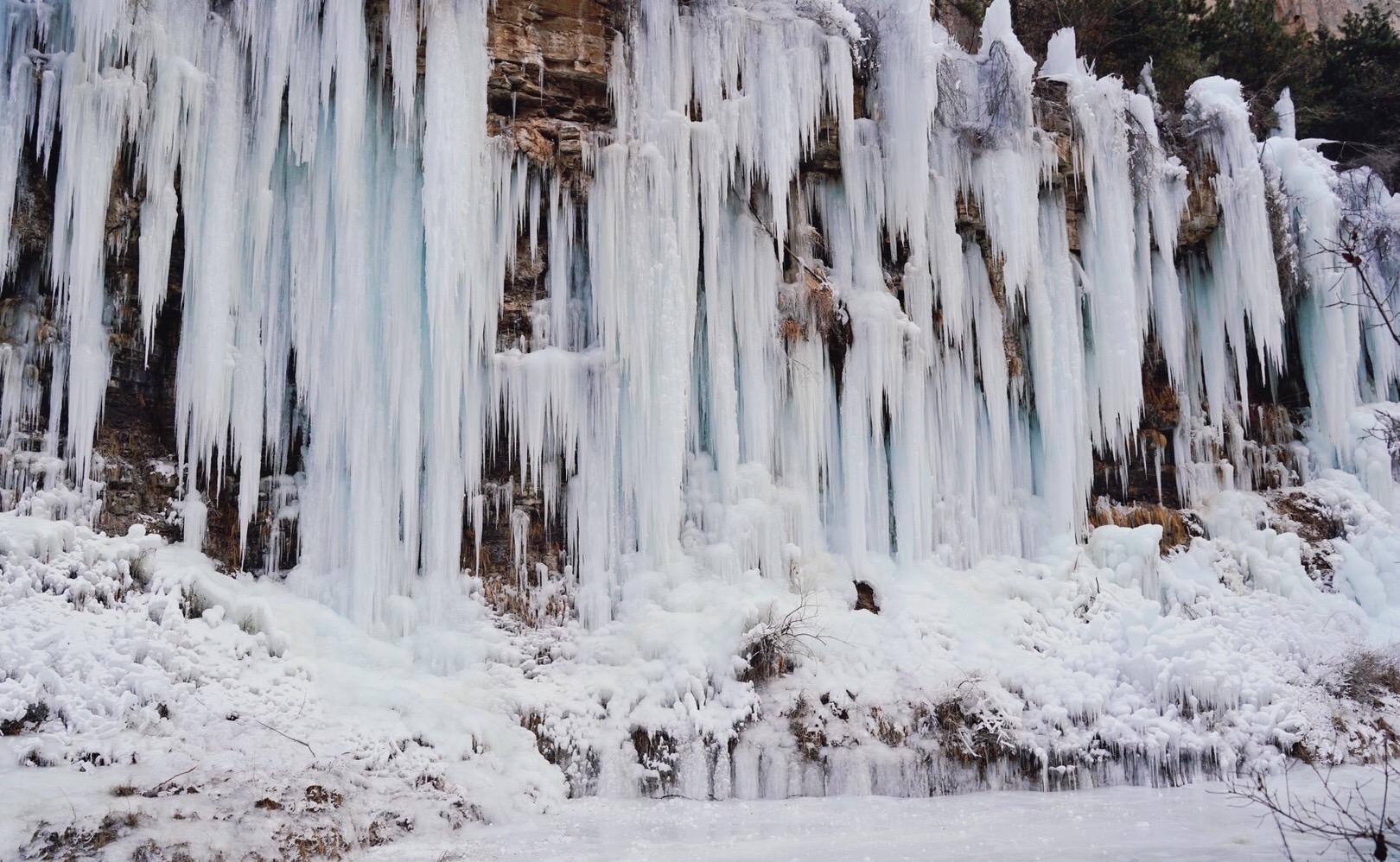 山西通天峡景区冬季旅游,这不是冰岛是山西通天峡