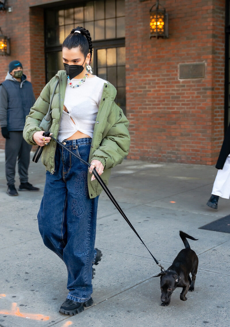 刘诗诗同款橘色冲锋衣穿搭,刘诗诗军绿色背带裙