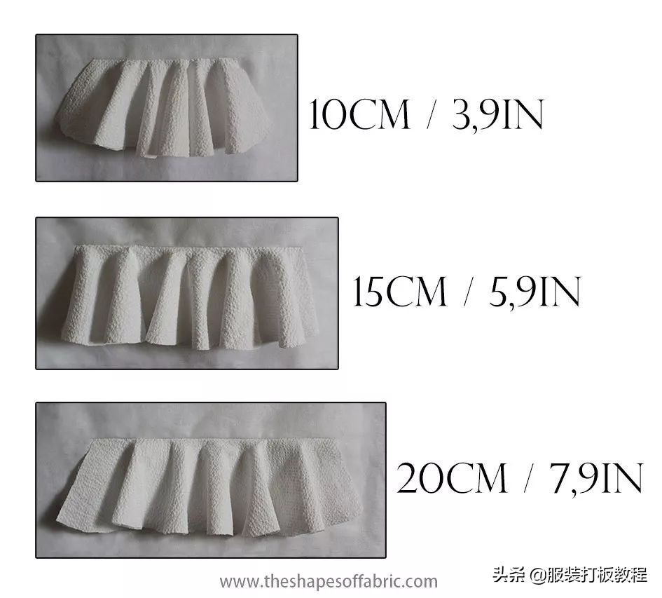 荷叶褶纸样教程,荷叶边制版