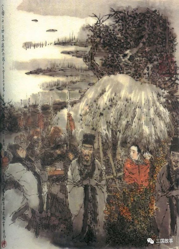 最经典的三国白描画,三国题材水墨画图文