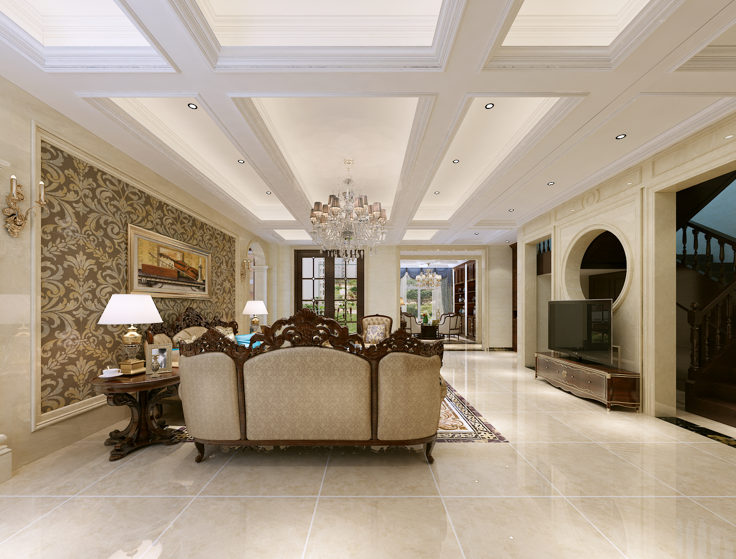 百合御都130平装修效果图,张店绿城140平米装修效果图